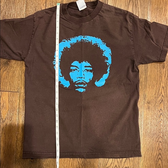 Jimi Hendrix Brown T-Shirt with Blue Graphic - Picture 7 of 7